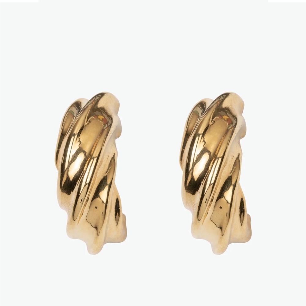 Jennifer Behr Gold Twisted Hoop Earrings